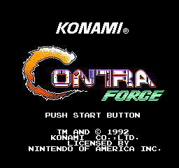 Contra Force Title Screen